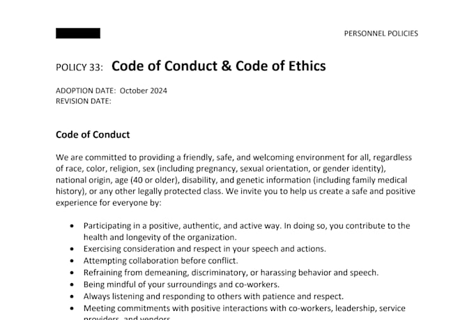 write HR policies, sops, compliance documents, and grant proposal sections